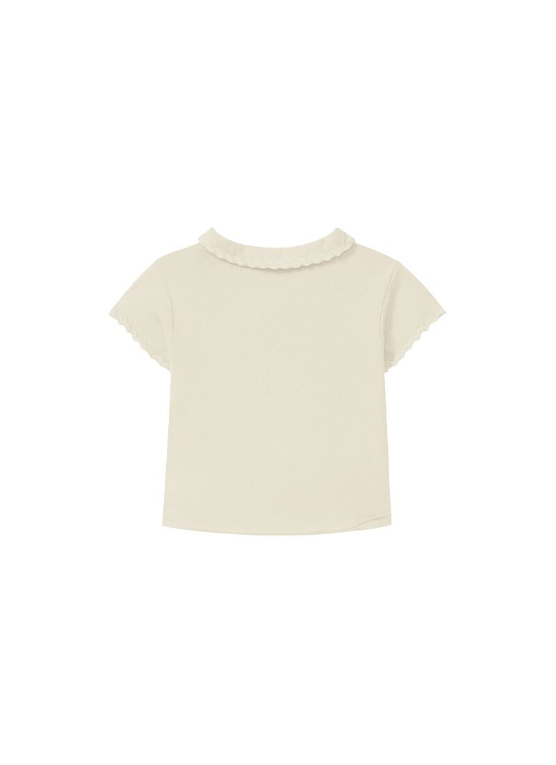 ORGANIC COTTON SHORTSLEEVE T-SHIRT WITH A COLLAR NATURAL
