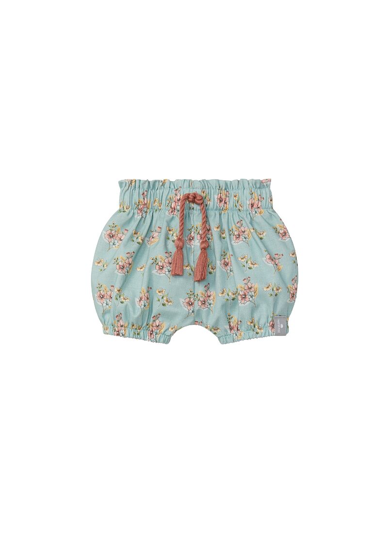 COTTON SHORTS FLORAL MINT BLUE