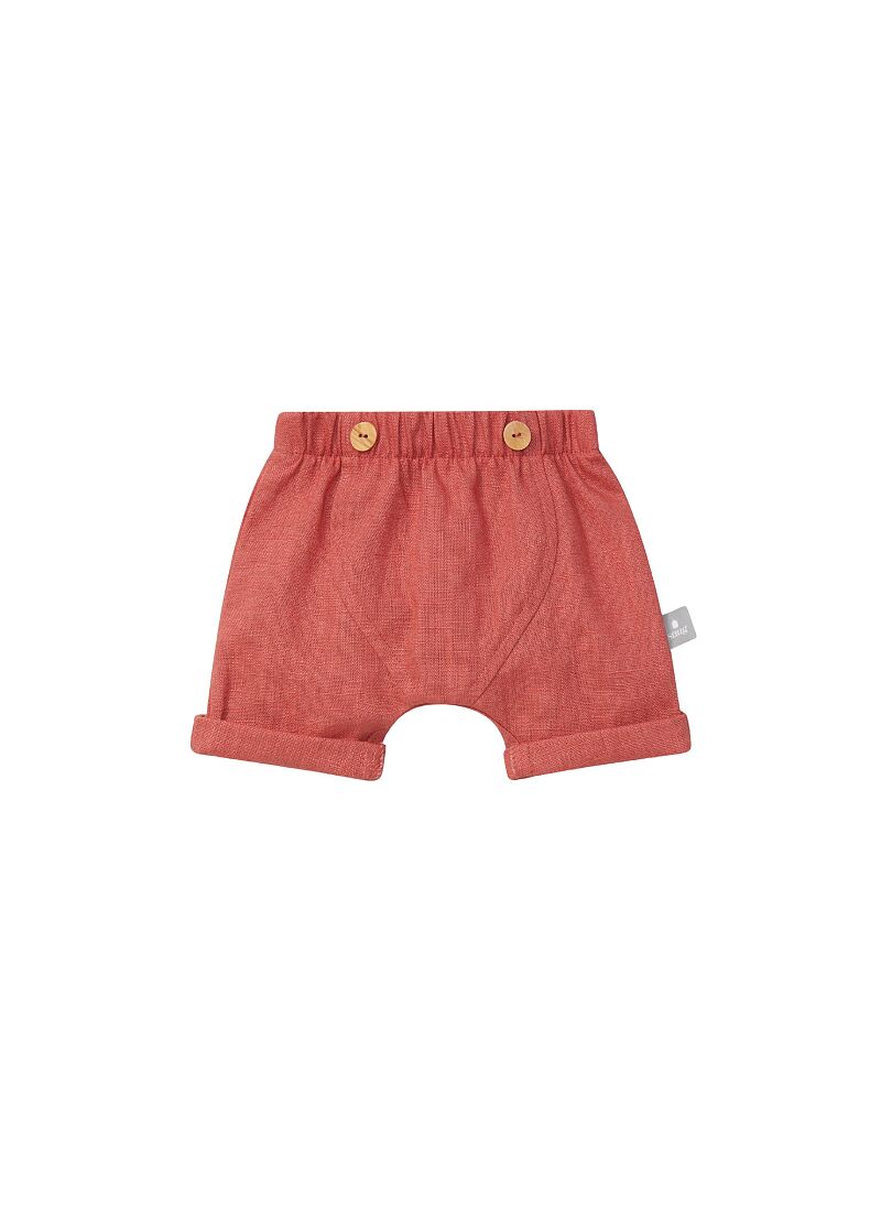 LINEN SHORTS CORAL