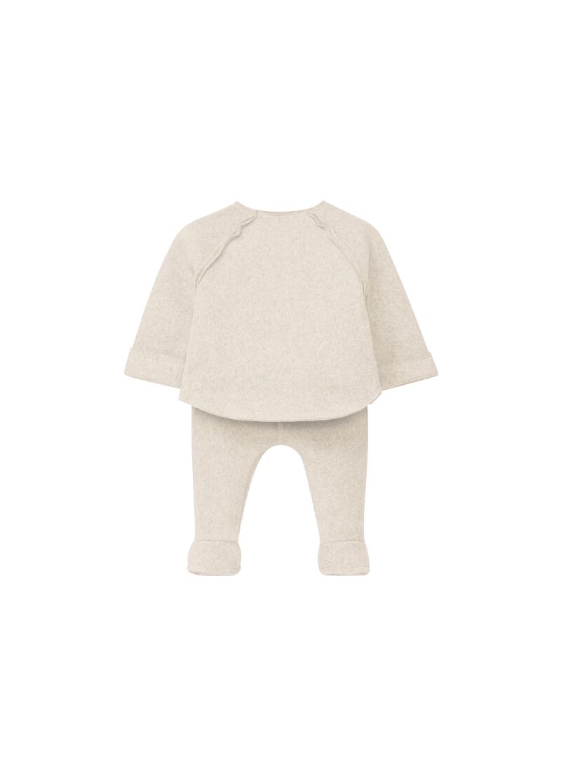 ORGANIC COTTON SWEATER AND PANTS SET FLEECE SAND