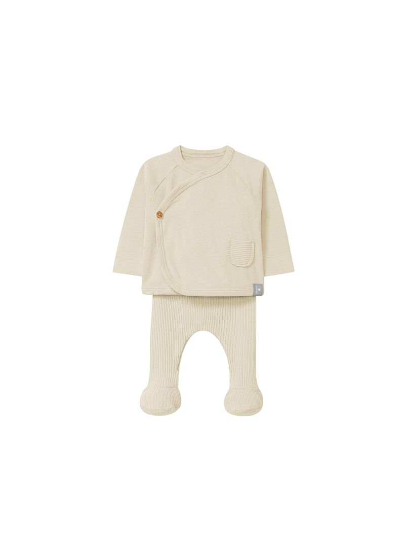 ORGANIC COTTON SWEATER AND PANTS SET SAND