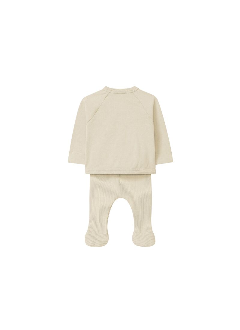 ORGANIC COTTON SWEATER AND PANTS SET SAND