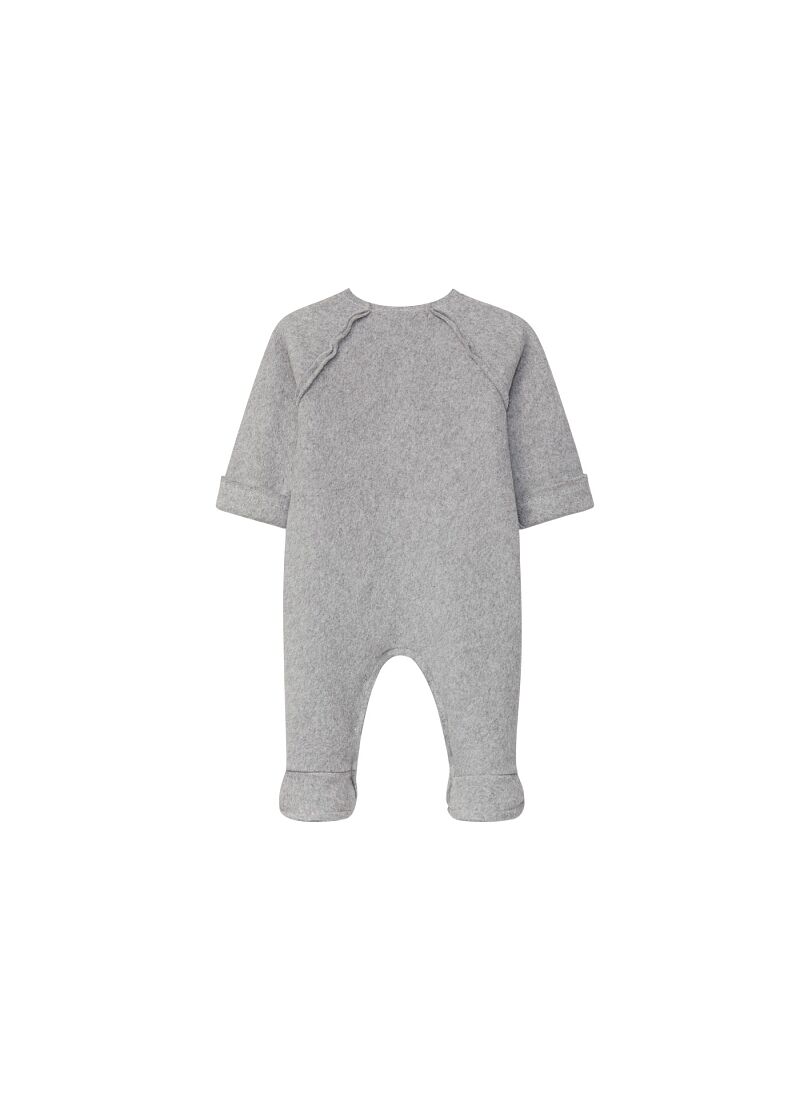 LONG-SLEEVED ORGANIC COTTON JUMPSUIT FLEECE GREY