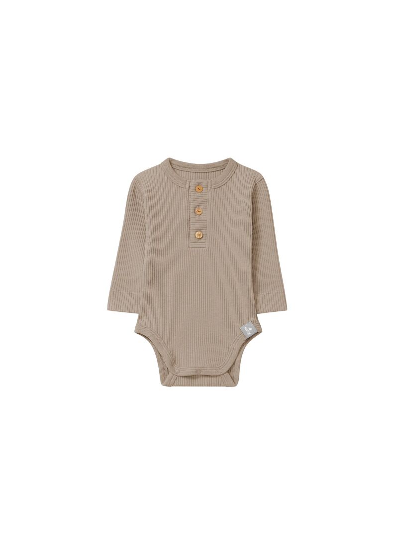 ORGANIC COTTON LONGSLEEVE BODY TAUPE