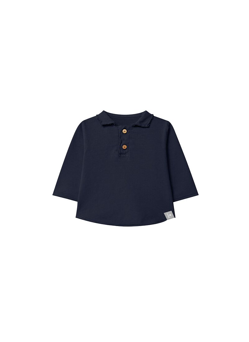 LONG SLEEVE ORGANIC COTTON T-SHIRT NAVY BLUE
