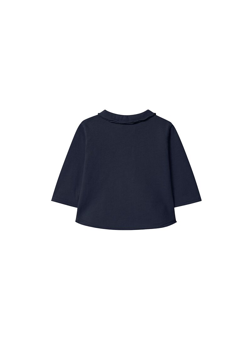 LONG SLEEVE ORGANIC COTTON T-SHIRT NAVY BLUE