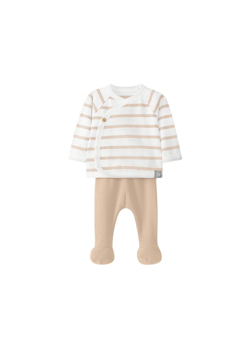 SWEATER AND PANTS STRIPES POWDER PINK