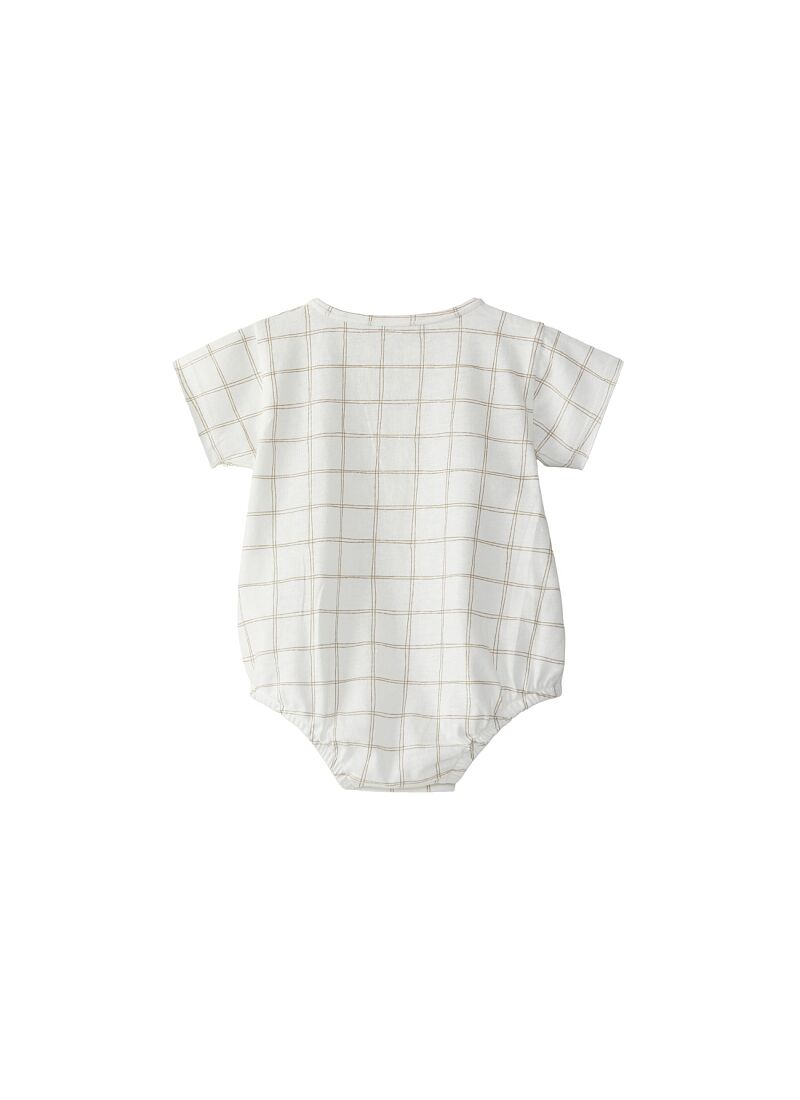 SHORTSLEEVE BODY SHORTIE SHORTIE CHECKERED TAUPE