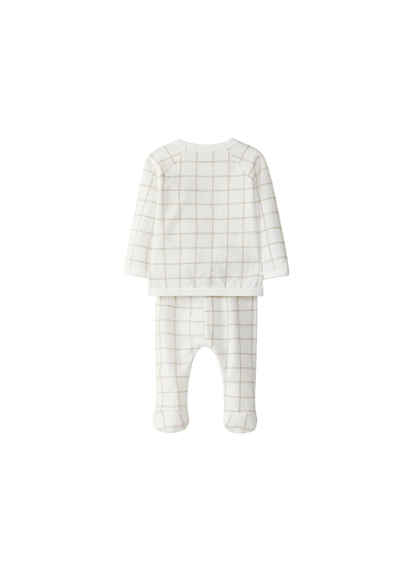 SWEATER AND PANTS CHECKERED TAUPE 