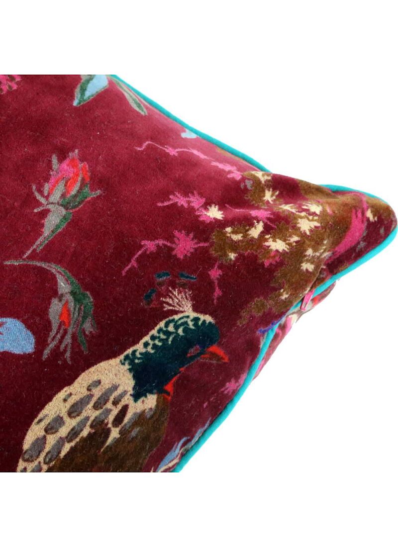 DECORATIVE CUSHION (35x50) PARADISE BIRDS BORDO
