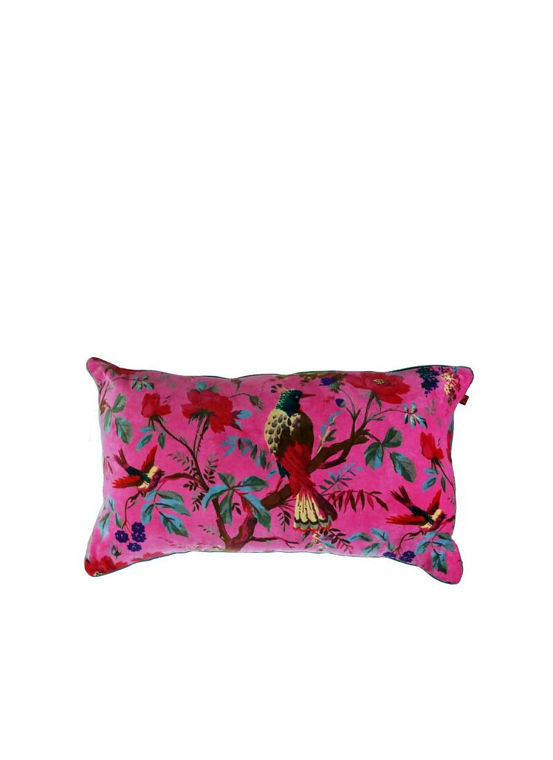 DECORATIVE CUSHION (35x60) PARADISE BIRDS FUCHSIA