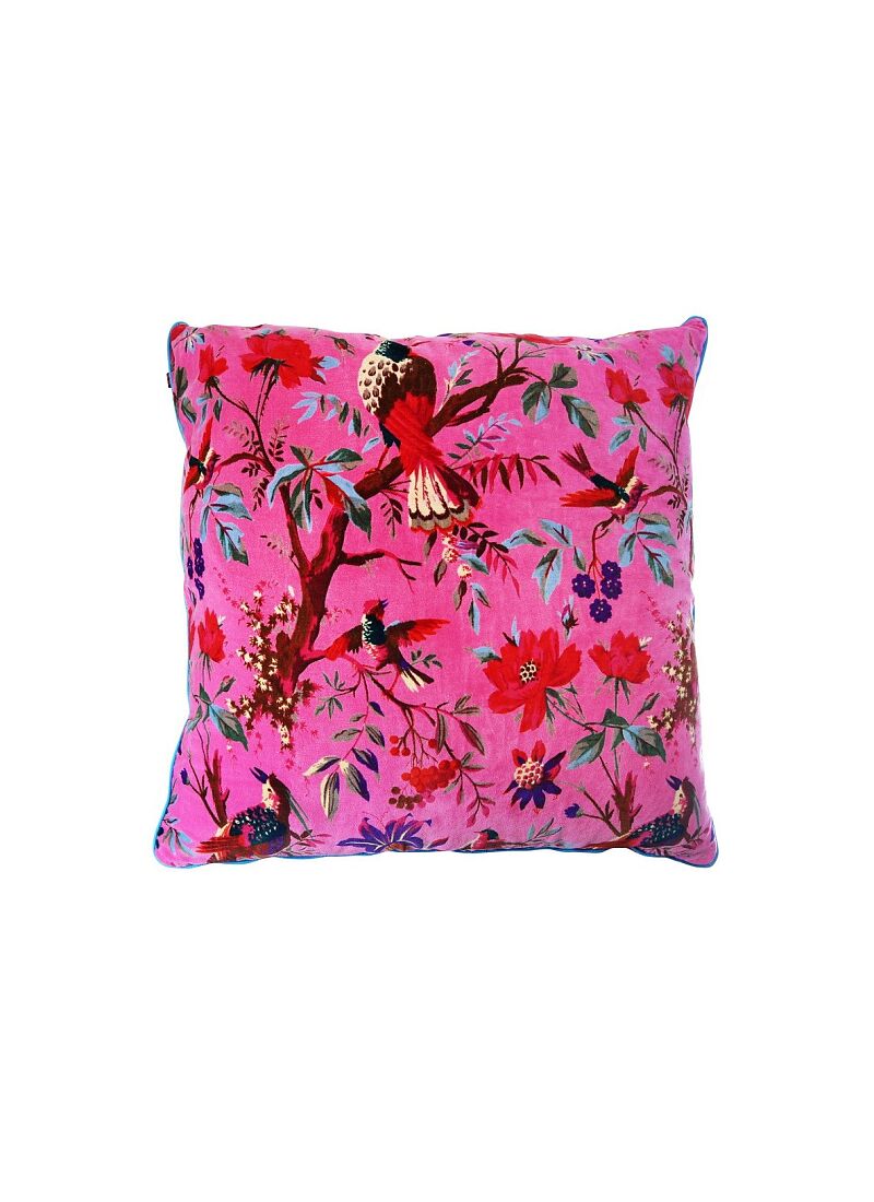DECORATIVE CUSHION (60x60) PARADISE BIRDS FUCHSIA