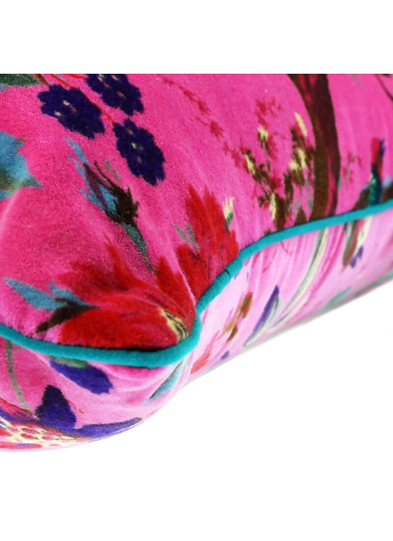 DECORATIVE CUSHION (35x60) PARADISE BIRDS FUCHSIA
