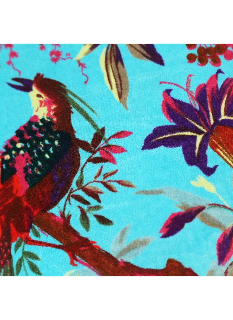 DECORATIVE CUSHION (35x60) PARADISE BIRDS TURQUOISE