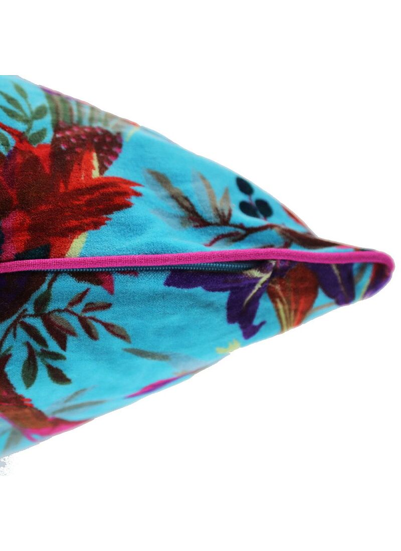 DECORATIVE CUSHION (60x60) PARADISE BIRDS TURQUOISE