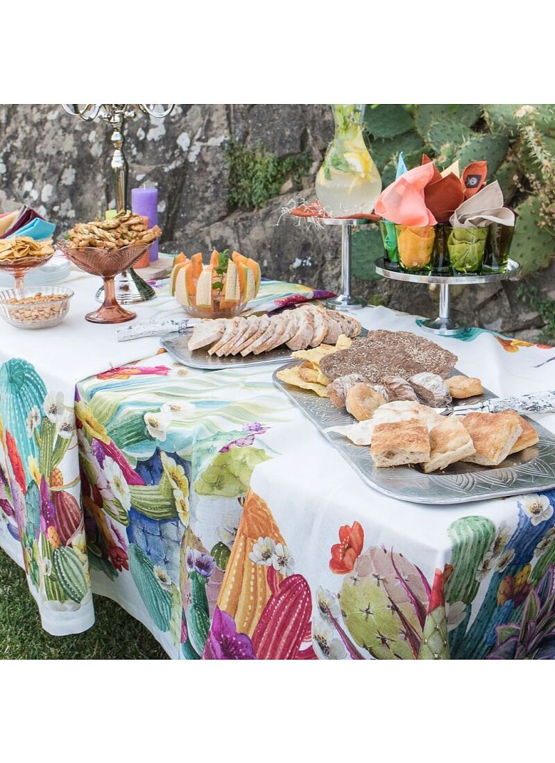 LINEN TABLECLOTH KACTUS (170X170)