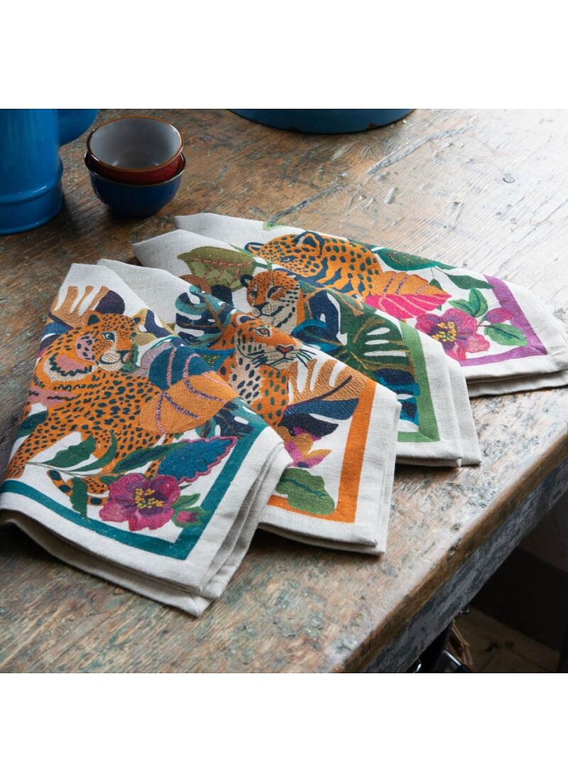 LINEN NAPKINS (4PCS) LEOLEAF