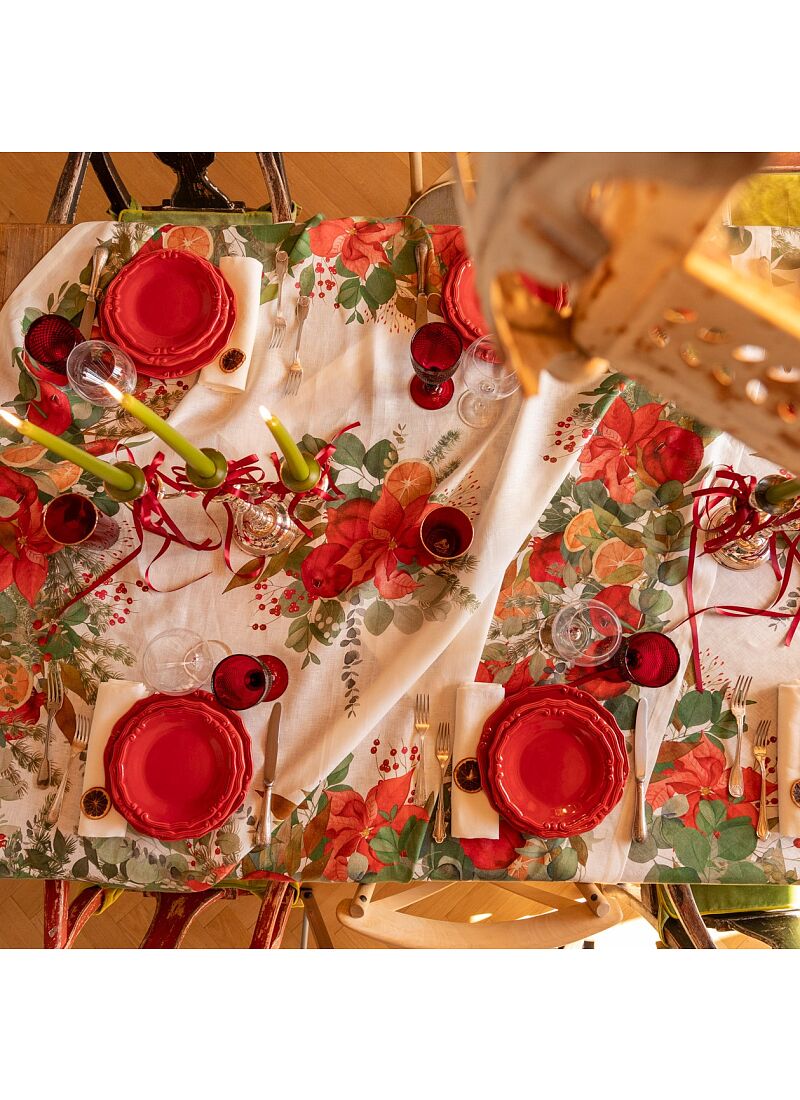 LINEN TABLECLOTH GARLAND GLEE (170X270)