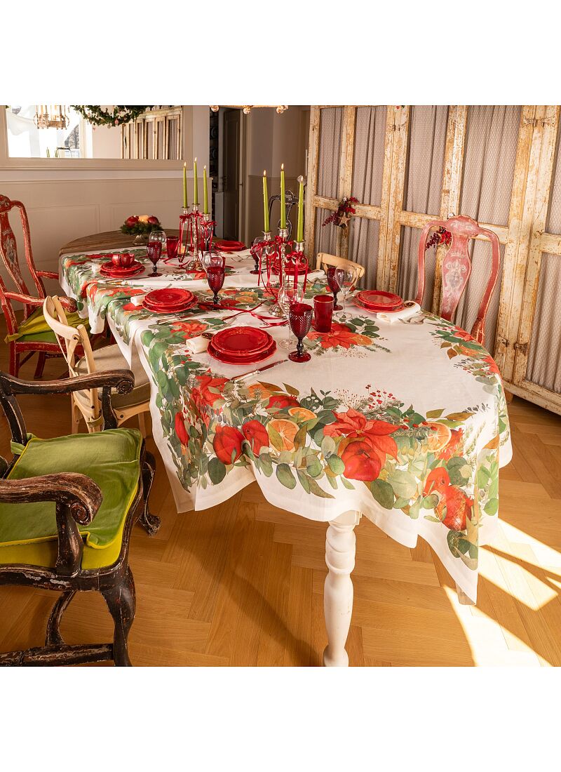 LINEN TABLECLOTH GARLAND GLEE (170X270)