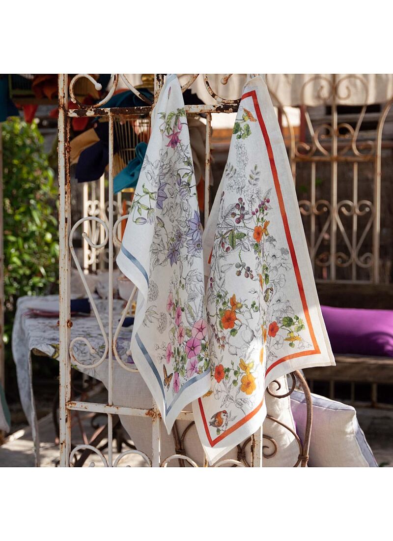 LINEN KITCHEN TOWEL GRAVURE BLU