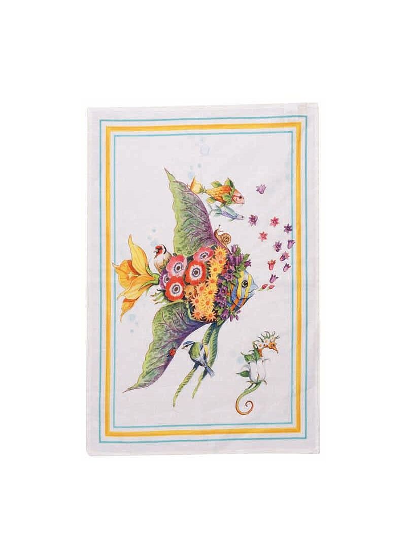 LINEN KITCHEN TOWEL PESCIFLORA TURQUOISE