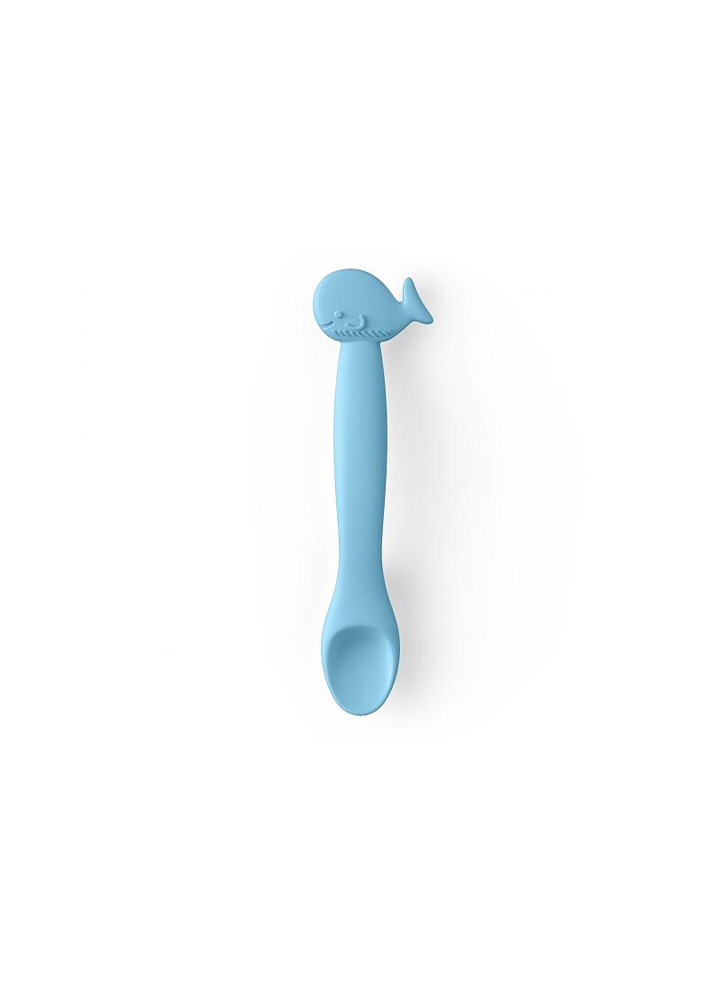 SILICONE SPOON WHALE BLUE