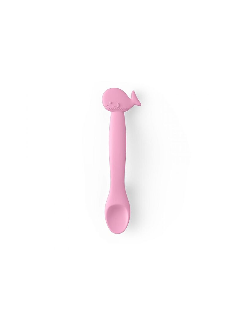 SILICONE SPOON WHALE PINK