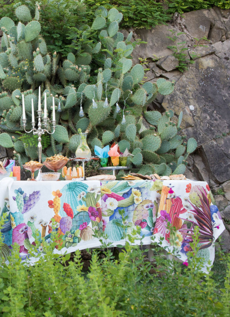 LINEN TABLECLOTH KACTUS