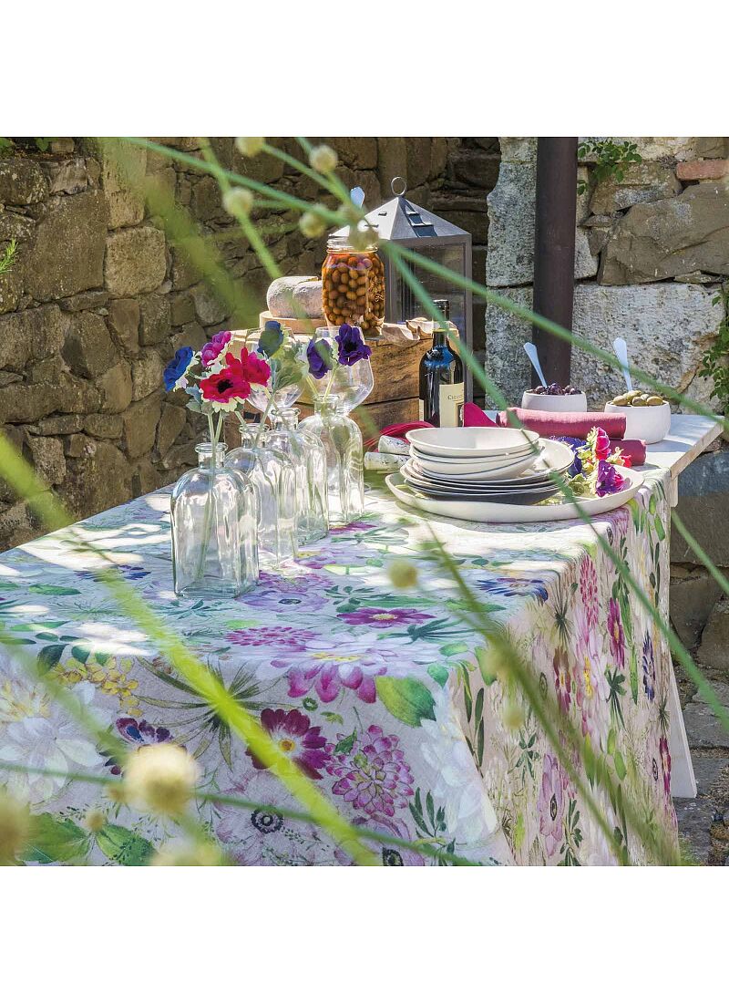 LINEN TABLECLOTH VIE EN ROSE (85Χ85)