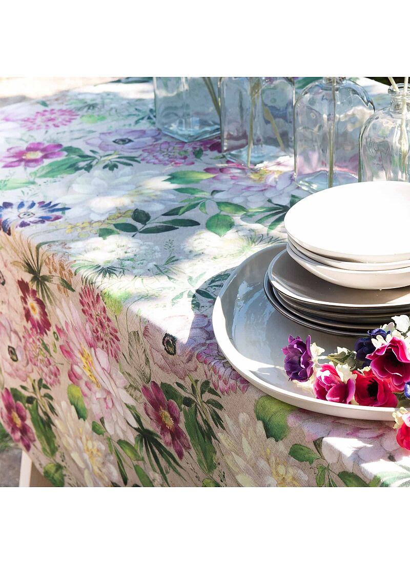 LINEN TABLECLOTH VIE EN ROSE (85Χ85)